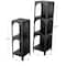 Black Metal 2 & 3 Shelf Storage Shelving Unit with Arched Openings, 2ct.